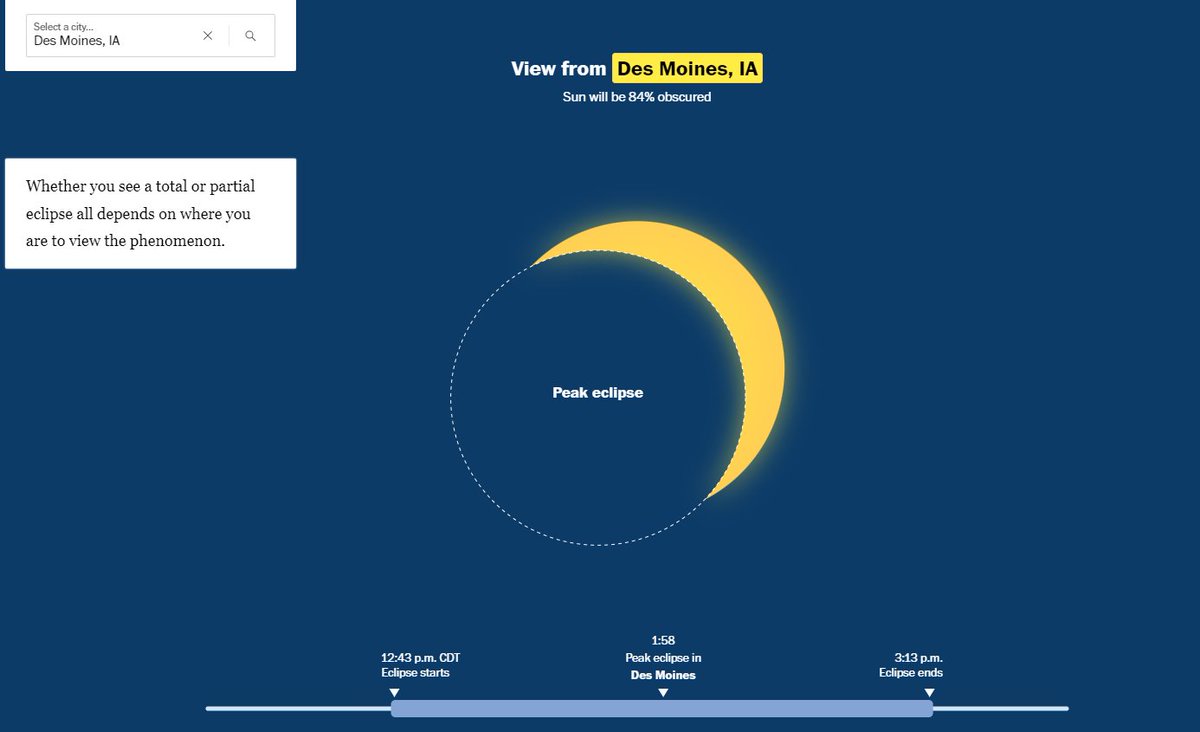 84% in the DSM! #SolarEclipse2024