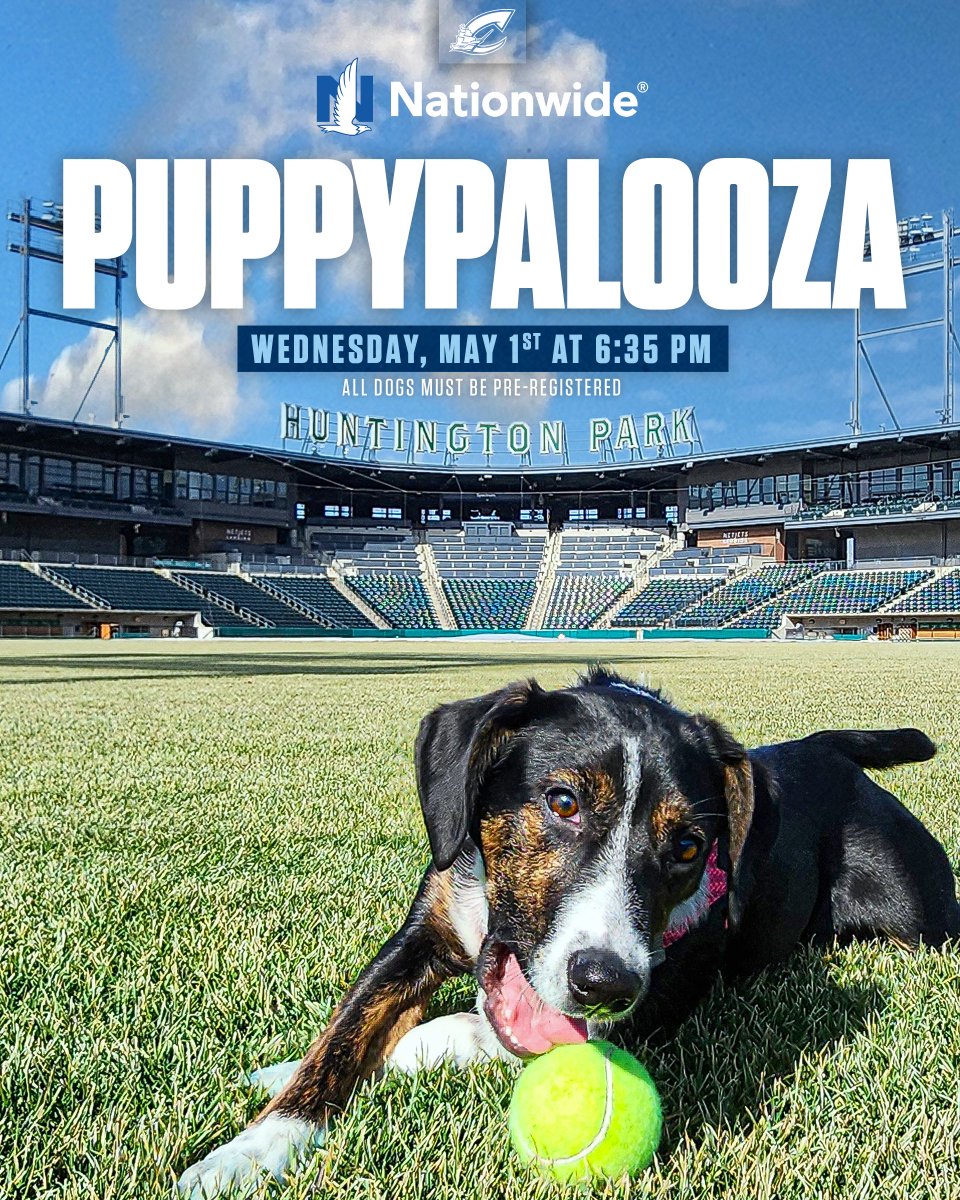 Bring your furry friend to Huntington Park on May 1st for @Nationwide Puppypalooza! 🐶⚾️ Make sure to come early to participate in the pre-game puppy parade 🥰 TICKERS & RULES: fevo-enterprise.com/event/MayPuppy…