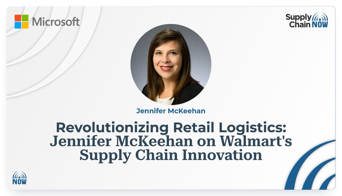 You won't want to miss this episode with hosts @ScottWLuton & @Kevin_Jackson! 🌟 Feat. guest speaker Jennifer McKeehan from @Walmart, discussing retail supply chain transformation. Sponsored by @Microsoft. 

🔊: supply-chain-now.captivate.fm/1258
#MSFTAmbassador #MicrosoftxNOW2024