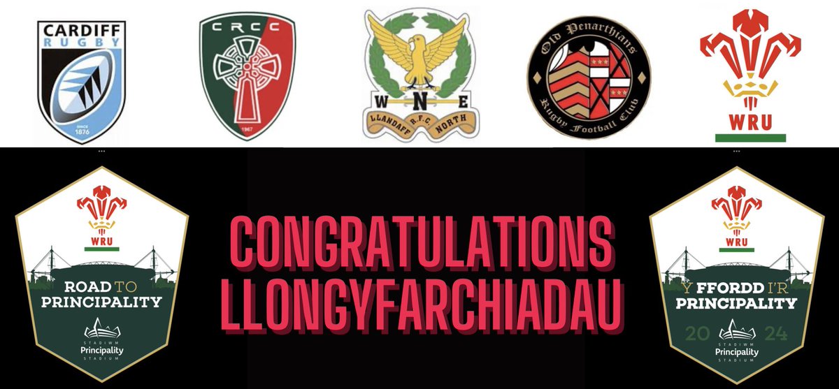 Kira Philpott (@kiraphilpott) on Twitter photo ✨Congratulations ✨
to our 3 Senior Women’s teams from the Cardiff Rugby Region who have all made it to the Road To Principality Finals 2024🏟️🏆
I know they’d all appreciate your support on April 27th🙌🏻
<a href="/LNRFCwomen/">Llandaff North RFC Women</a>
<a href="/OldPensWomen/">Old Penarthians Women</a>
<a href="/MerchedCRCC/">Rygbi Merched CRCC Women's Rugby</a> ✨Congratulations ✨
to our 3 Senior Women’s teams from the Cardiff Rugby Region who have all made it to the Road To Principality Finals 2024🏟️🏆
I know they’d all appreciate your support on April 27th🙌🏻
<a href="/LNRFCwomen/">Llandaff North RFC Women</a>
<a href="/OldPensWomen/">Old Penarthians Women</a>
<a href="/MerchedCRCC/">Rygbi Merched CRCC Women's Rugby</a>