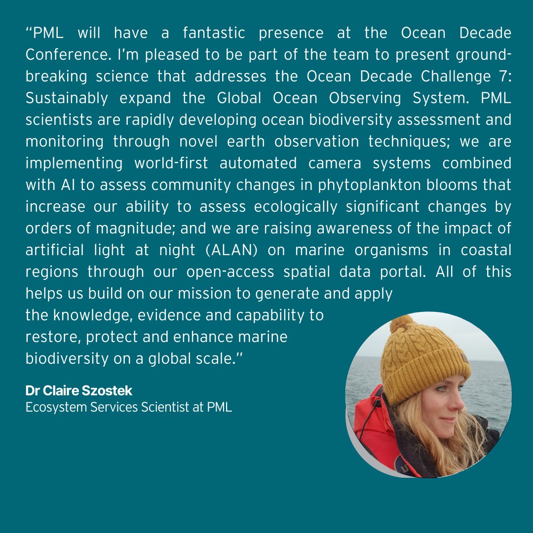 @steve_swi @UNOceanDecade @goa_on @OARSOceanDecade @DrAnaQueiros @MSPACE_UK @MattFrost2 @DrJimClark Our Dr Claire Szostek (@ClaireLSzostek) will be speaking during two events at the #OceanDecade conference this week, find out more: pml.ac.uk/Events/2024-Oc… #OceanDecade24