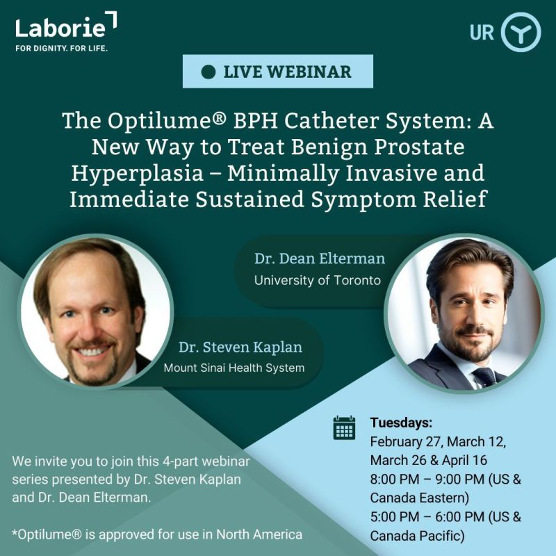 The #OptilumeBPH surgical tips, tricks and pearls webinar recording is now available, here: bit.ly/3U4DfNz. Register today for part 4 where @MaleHealthDoc & @DrDeanElterman will discuss patient selection and management.
#BPH #MIST #AllAboutTheFlow #Urology #Laborie