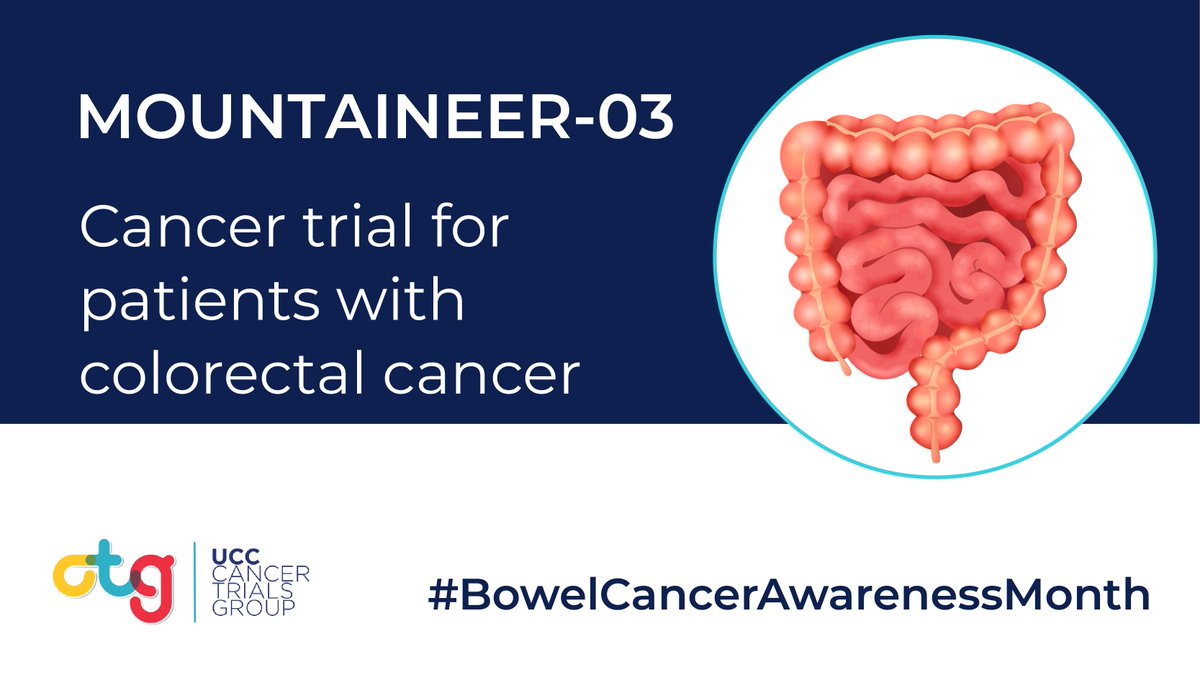 April is #BowelCancerAwarenessMonth As we work towards developing bowel cancer treatment, the MOUNTAINEER-03 clinical trial is open at all 3 of our CTG sites: @BonsCancerCork I @CUH_Cork I @UHW_Waterford