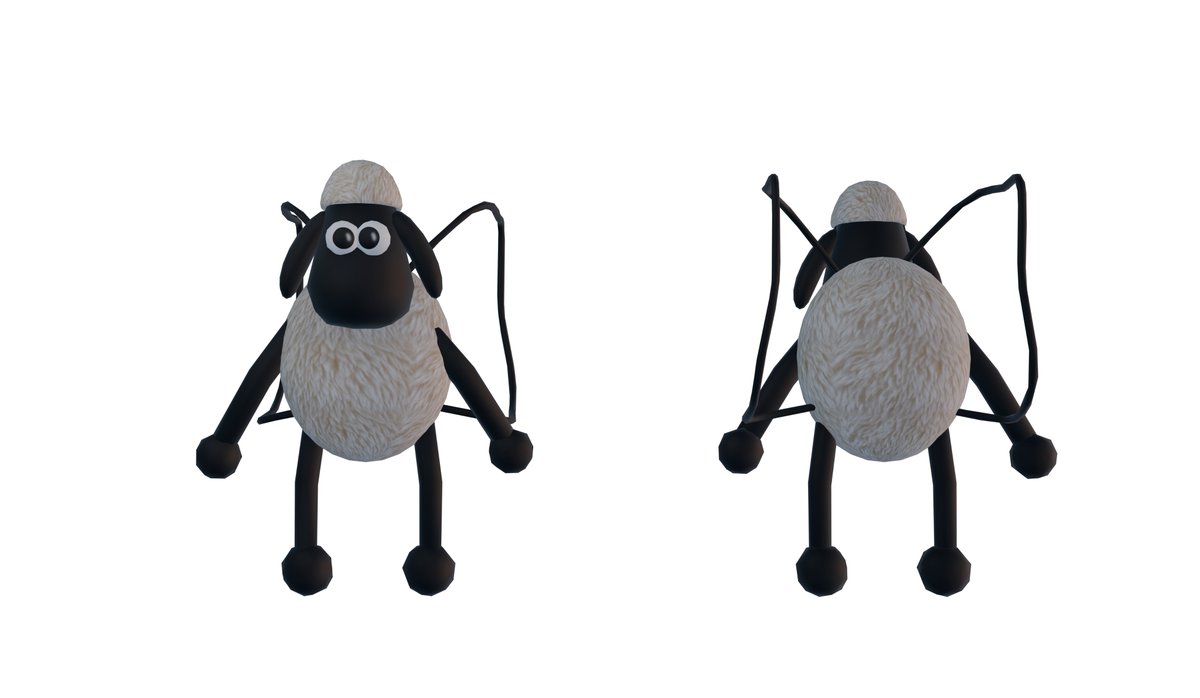 Shau The Sheep Backpack.
2883 Triangles.
*FOR FUN*

#ShauTheSheep #Sheep #backpack #RobloxAcsessory
#Roblox #RobloxDev #robloxUGC #Roblox3D #RobloxModel #RobloxJob #forhire #Blender #3D #MAGIC #MAGICWAND #RobloxDevs