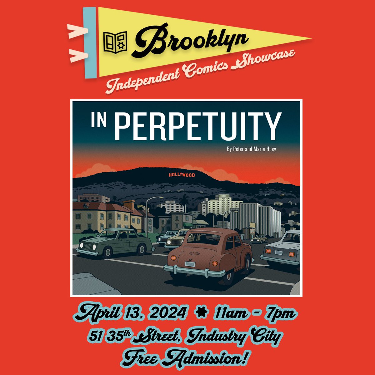 This Saturday it’s @bicsbrooklyn …and we’ll have advance copies of our new book IN PERPETUITY @topshelfcomix See you in Industry City for this FREE comix event (in the pretty courtyard at @StMarksComicsNY)