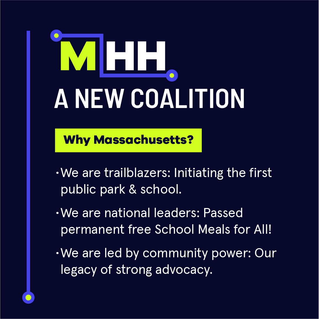 Imagine a MA where no family goes hungry, where every child has access to nourishing food, & where hunger is a thing of the past. The #MakeHungerHistoryMA Coalition is an ambitious statewide initiative to end hunger in the Commonwealth. Join us at: MakeHungerHistoryMA.org