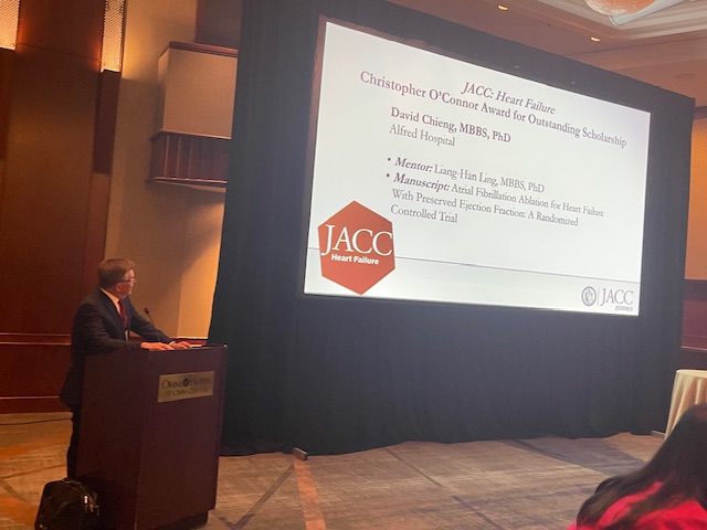 Thrilled to announce #JACCHF award for Outstanding Scholarship named in honor of @ISHVnews President @coconnormd In recognition of his outstanding 10 year service as founding Editor-in-Chief. Congratulations #ACC2024 @ACCinTouch