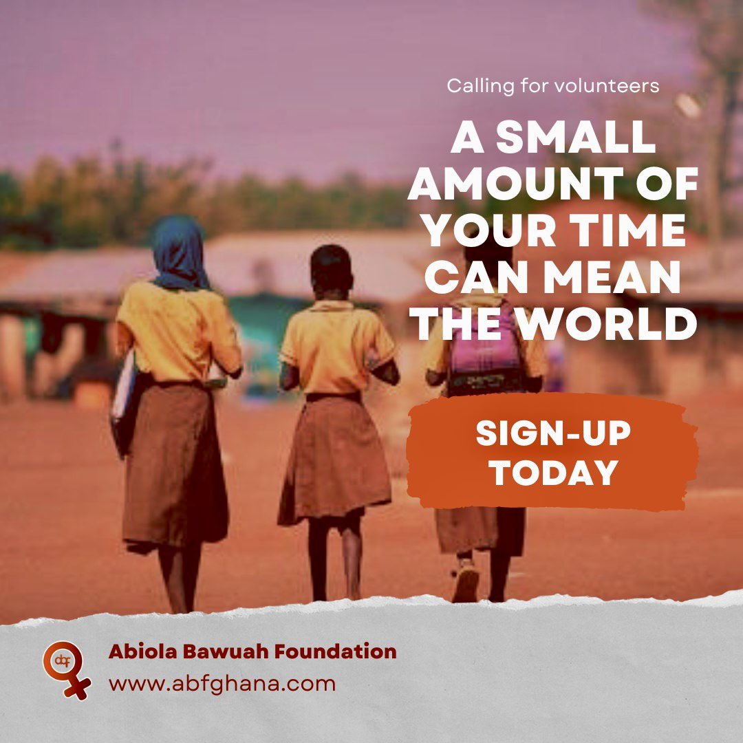 Join us in empowering the future! The Abiola Bawuah Foundation calls for volunteers to uplift underprivileged girls. Together, let’s pave the path towards equality and opportunity. #EmpowerHerFuture #VolunteerWithPurpose #GirlsEmpowerment