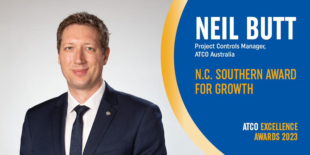 Our final ATCO Excellence Award winner is Neil Butt, Project Controls Manager, @ATCOAustralia. Neil was awarded the N.C. Southern Award for his leadership in initiating complex projects and achieving remarkable outcomes. Read more: atco.link/neil #teamATCO