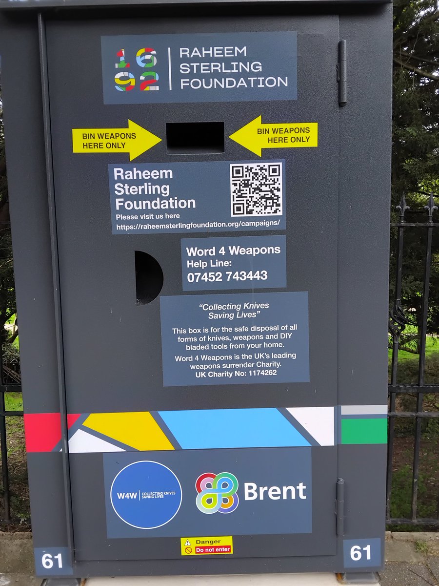 WEMBLEY MATTERS: BIN A KNIFE AND SAVE A LIFE': Six knife amnesty bins installed across Brent by Raheem Sterling Foundation. Check locations in this article. wembleymatters.blogspot.com/2024/04/bin-kn…