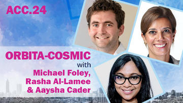 #ACC24: #ORBITA-COSMIC @aayshacader interviews 🎤 @rallamee and @MikeFoley89 about this trial that showed that coronary sinus reducer relieved angina symptoms, but lacked evidence of increased blood flow to the heart. While beneficial for refractory angina patients, its