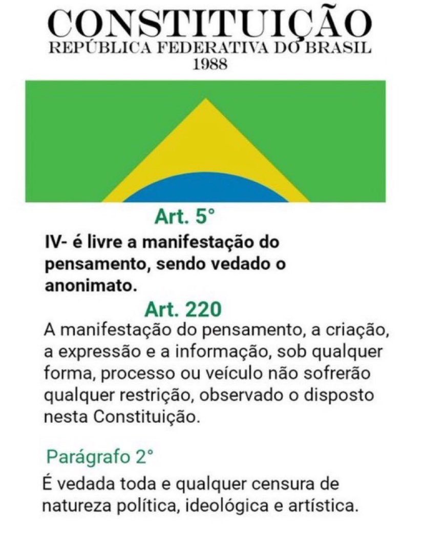 Todas as ordens do Xandão são ilegais e não devem ser obedecidas. Fonte: Constituição 
#FazoElon