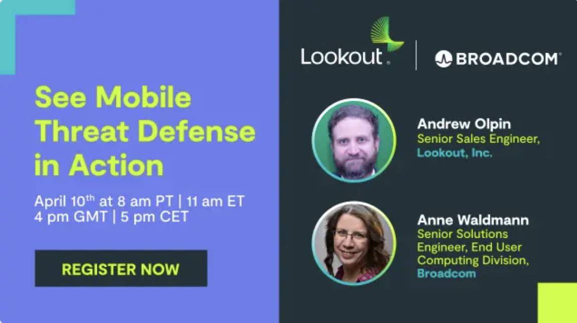 Protecting mobile devices from cybersecurity threats like #SocialEngineering is increasingly difficult. Don’t leave your mobile data vulnerable – Mobile Threat Defense is here to save the day! 🦸 See it in action at the webinar with @Lookout. bit.ly/3TGYEee