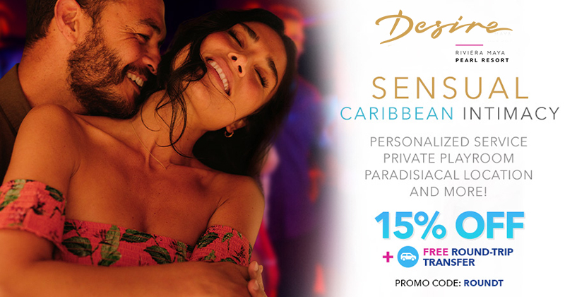 Get 15% off with FREE round-trip transfers at Desire Pearl. 💞💕
Use code: ROUNDT
Details: best-online-travel-deals.com/desire-resorts… #mexico
#caribbean #couplesonly #clothingoptional