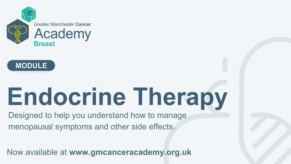 Have you seen?!

The Endocrine Therapy Module is now LIVE on our website! 

Academy users can enrol on this course for free via the Breast Academy page 👇 
bit.ly/3qDpJEK