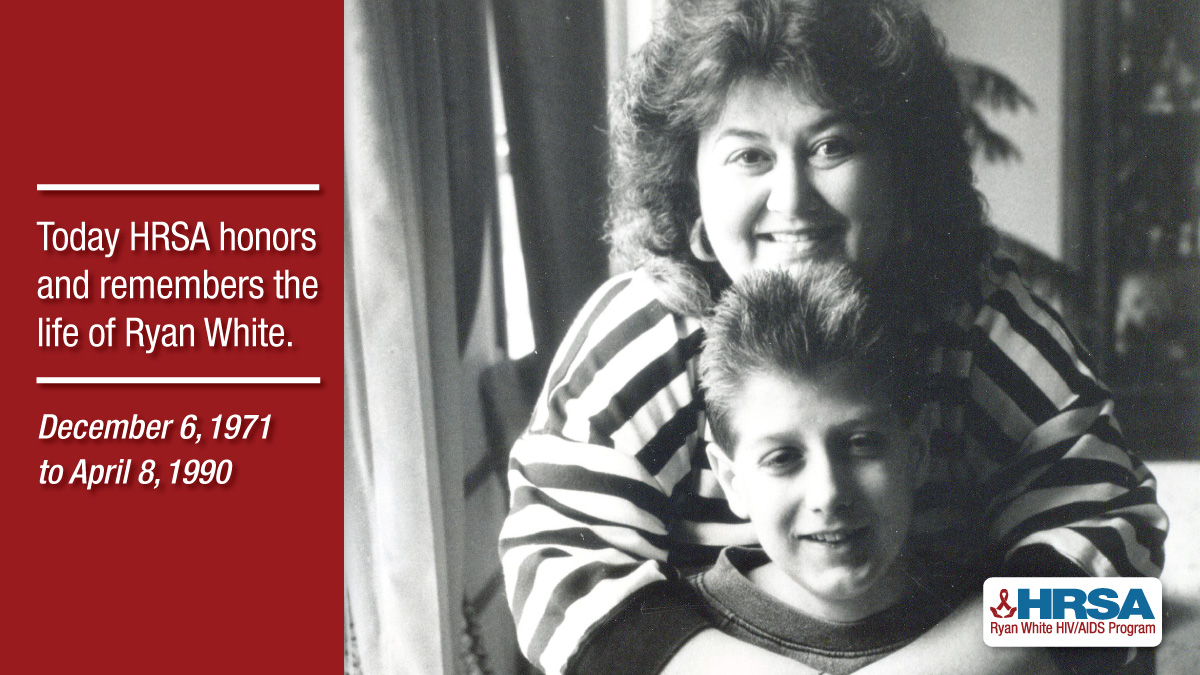 #ThisDayInHistory #HRSA honors #RyanWhite who was diagnosed w/#AIDS @ age 13, fought discrimination & educated the nation about #HIV. He died 34 yrs ago, months before the #RyanWhiteCAREAct passed Congress. Let’s honor Ryan & end HIV stigma. More: ms.spr.ly/6010cNQ6r