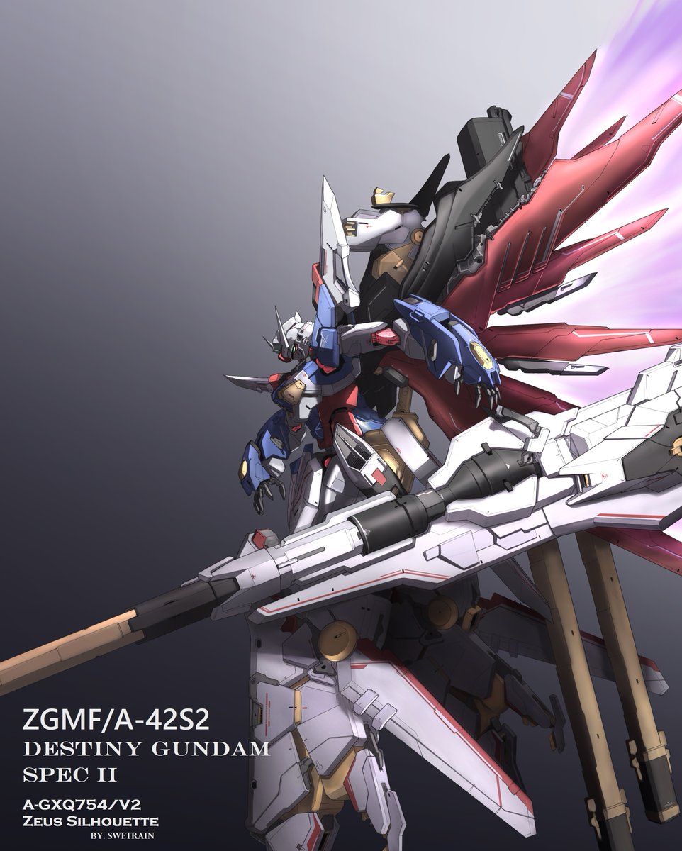swetrain4's tweet photo. #fanart #gundam #gundamseed #GundamSeedFreedom

데스티니 건담 제우스 실루엣 팬아트. https://t.co/bmh22CnJp9