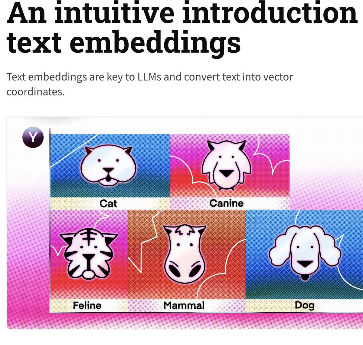 Great, simple, and most importantly, intuitive explanations of text embeddings for LLMs: stackoverflow.blog/2023/11/09/an-… #LLM #Tutorial #genAI