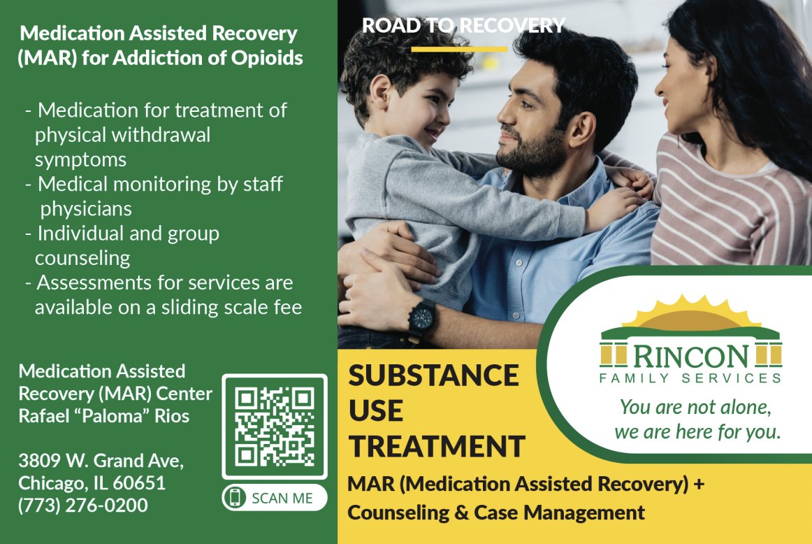 Seeking Support? We're here for you! (773) 276-0200
At <a href="/RinconFS/">RinconFamilyServices</a>, we understand the journey towards recovery can be challenging, which is why we're dedicated to providing Medication Assisted Recovery services to support you every step of the way.
#recovery