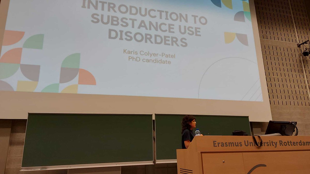 Neuroscience of Addiction Lab (@nofa_lab) on Twitter photo PhD candidate <a href="/KarisECP/">Karis Colyer-Patel</a> gave her first lecture in the Mental Health Challenges course . This week's topic: addiction. Karis gave a general introduction to the field of substance use research, highlighting the most prominent theories of addiction! <a href="/erasmusuni/">Erasmus University</a> <a href="/ESSB_Erasmus/">ESSB_Erasmus</a> PhD candidate <a href="/KarisECP/">Karis Colyer-Patel</a> gave her first lecture in the Mental Health Challenges course . This week's topic: addiction. Karis gave a general introduction to the field of substance use research, highlighting the most prominent theories of addiction! <a href="/erasmusuni/">Erasmus University</a> <a href="/ESSB_Erasmus/">ESSB_Erasmus</a>