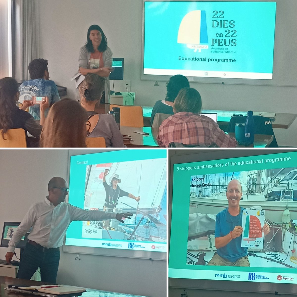 OSES workshop - Focus on the project '22 days in 22 feet, solo adventure in the Atlantic' with Josep Costa and Marta Ros. Thanks to the organizers, @UniBarcelona and @surfriderespana, and the speakers for their involvement. @SagratCorDip @bcnautica @MuseuMaritim #ocean