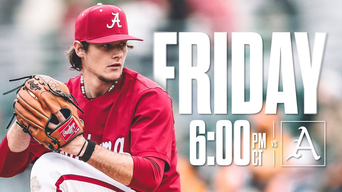 . @AlabamaBSB takes on top-ranked Arkansas TONIGHT! Don't miss out on the rally towel and game day button giveaway while supplies lasts! 🆚 Arkansas 📍 The Joe ⏰ 6 PM/CT 🎟️ bit.ly/3Sz7OJA #RollTide