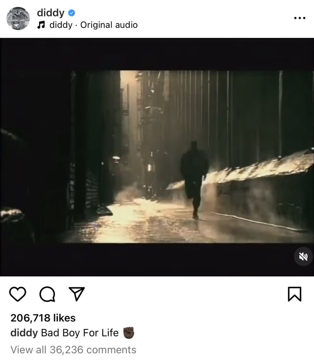 Diddy shares his 1998 ‘Victory’ music video on Instagram: “Bad Boy For Life ✊🏿”