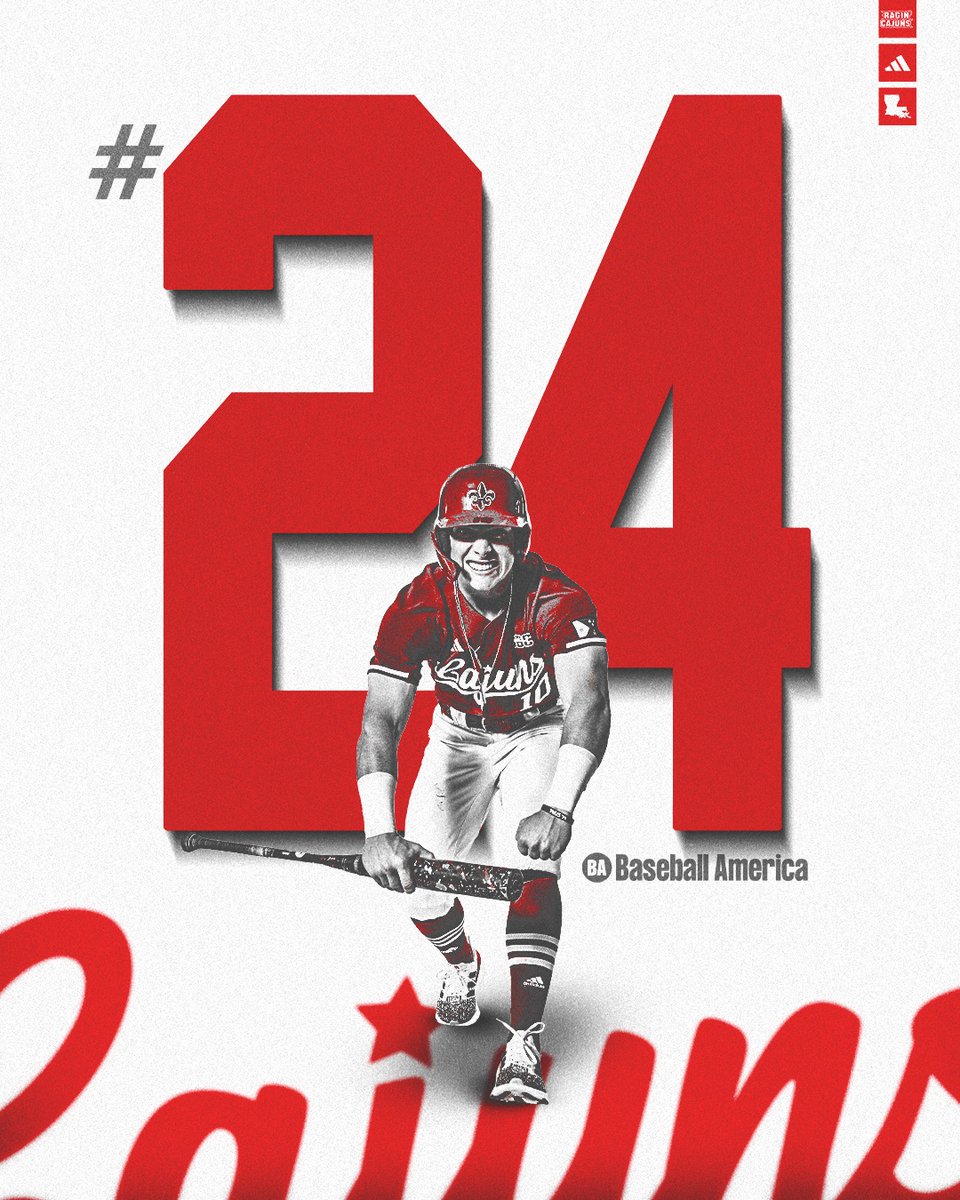 The #WaterHoseBoys are No. 2️⃣4️⃣ in all of 𝗕𝗔𝗦𝗘𝗕𝗔𝗟𝗟 𝗔𝗠𝗘𝗥𝗜𝗖𝗔 ⚾️🇺🇸 🥧 #GeauxCajuns