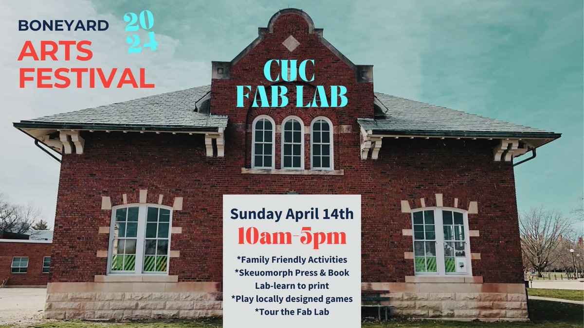 Next Sunday from 10am-5pm, the @ChampaignFabLab will host “The Art of Games” for the 2024 Boneyard Arts Festival! Play locally designed games from @cudoplays, learn to print press, and more! bit.ly/41pvO4w