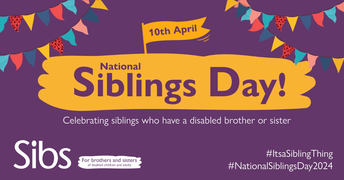 Happy #NationalSiblingsDay2024! Today we are celebrating siblings who have grown up with a disabled brother or sister. Join the conversation and tell us your #Itsasiblingthing @jowhiley sibs.org.uk/nsd/#nsd-invol…