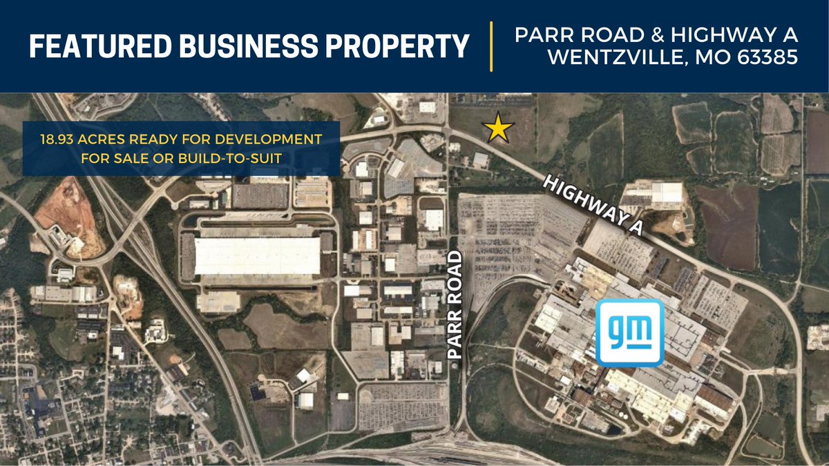 This prime site, 0.5 miles from GM in Wentzville, is development-ready and can host builds up to 300,000 SF. Zoned light industrial with utility extensions, the site offers direct highway and interstate access and is perfect for manufacturers/suppliers. ow.ly/qf6C50PsnOP