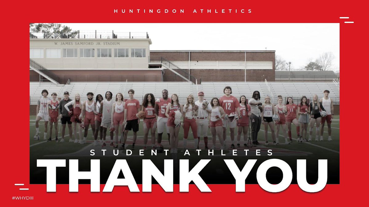 Although DIII week might be over, our appreciation for our student-athletes never ends! Thank you so much for making Huntingdon the home we love so well.