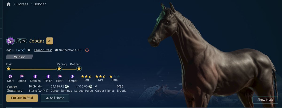 Jobdar reveal :)
Be ready for tomorrow 
Price : 12K
Be ready friends 

photofinish.live/breeding/d0c7e…

<a href="/photofinishgame/">Photo Finish™ LIVE 🌹 🐎 Virtual Horse Racing</a>
