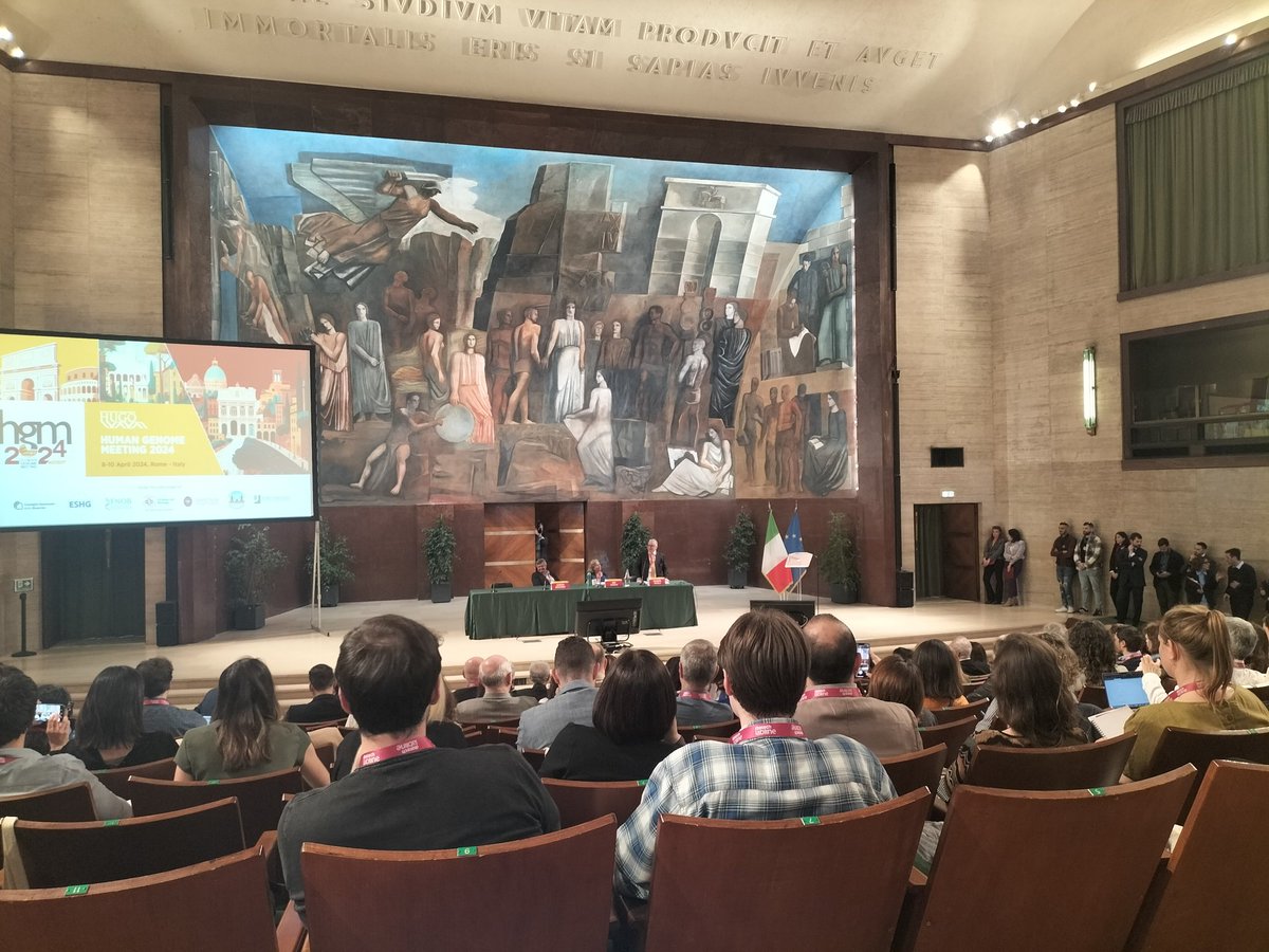 Aula Magna at Sapienza University of Rome is a spectacular setting for this year's Human Genome Meeting. Lunch was wonderful too, accompanied by comments from the waiters at all the stranieri asking for caffe lungo. It was espresso or nothing, and milk if you could find it. 😀