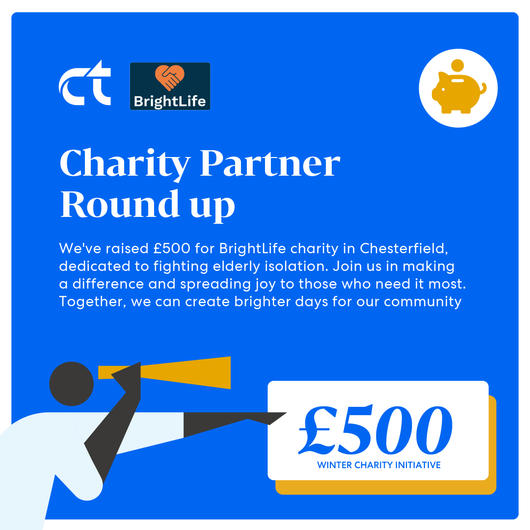 CentralTechLtd's tweet image. ✨ Our Winter Initiative Success! 

Throughout the winter season, we&apos;re thrilled to announce our achievement of raising £500 for BrightLife charity in Chesterfield, dedicated to fighting loneliness in the elderly community.

#BrightLifeChesterfield #CentralTechnology