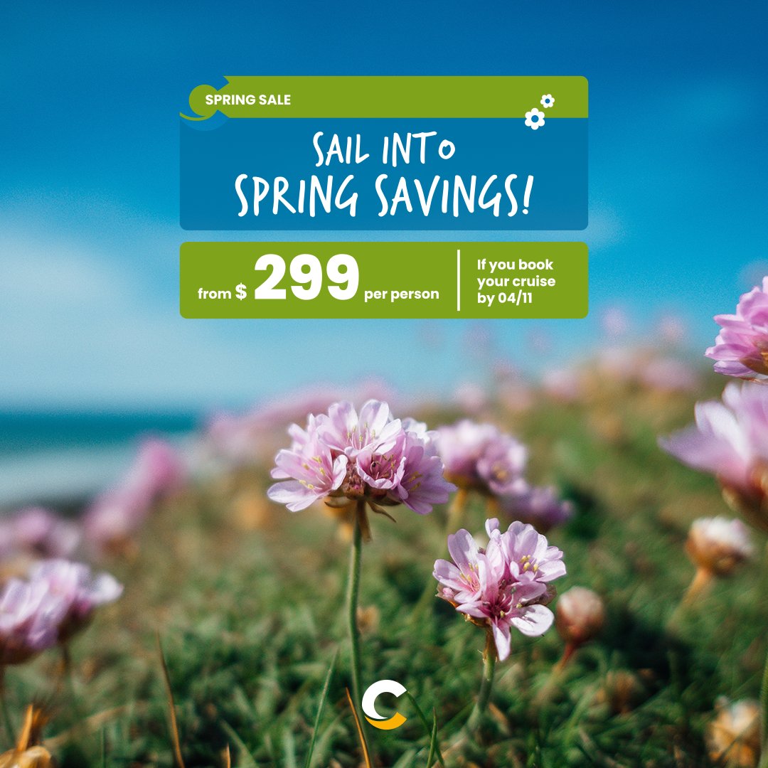 🌼 Stop scrolling! 🌼 It's spring! Take advantage of our Spring Sale discounts and enjoy unbeatable prices on select sailings. From $299 per person, for bookings until April 11. Book now here 👇 costacruises.com/deals/spring-s…