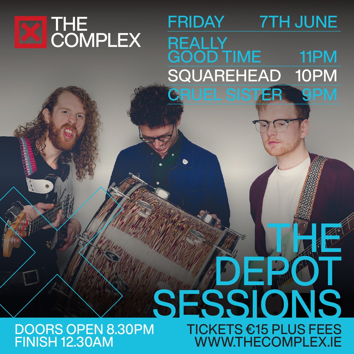 The Depot Sessions are two summer nights of live music, on 6 &amp; 7 June, featuring some of Ireland’s most exciting bands. The second night will see Cruel Sister perform, followed by Squarehead and the launch of the new EP by Really Good Time. Book now: thecomplex.ie/event-details/…