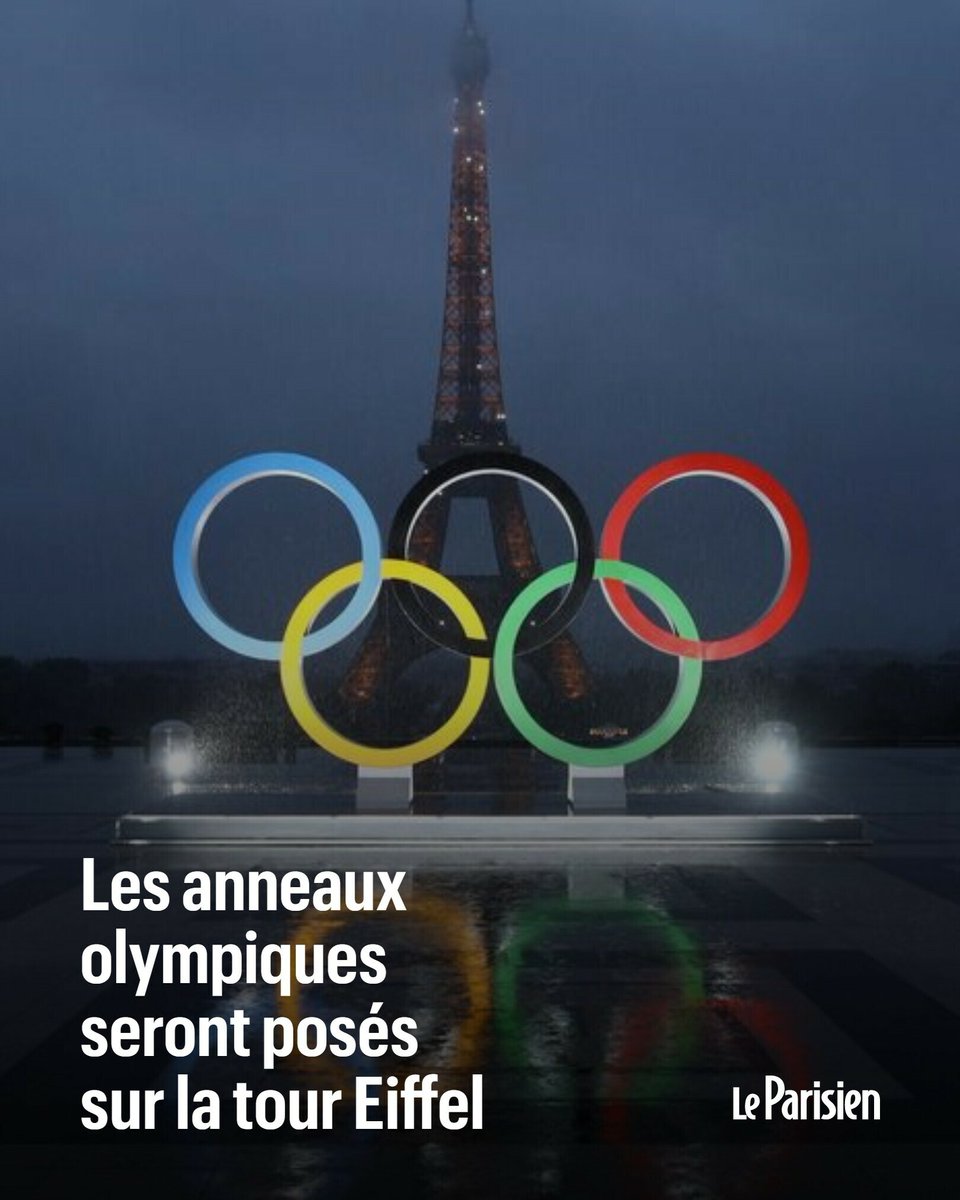 🔵 À chaque édition des Jeux olympiques, les cinq anneaux géants sont installés sur un site symbolique de la ville hôte. À Paris, ce sera donc sur la tour Eiffel ➡️ l.leparisien.fr/ScTl