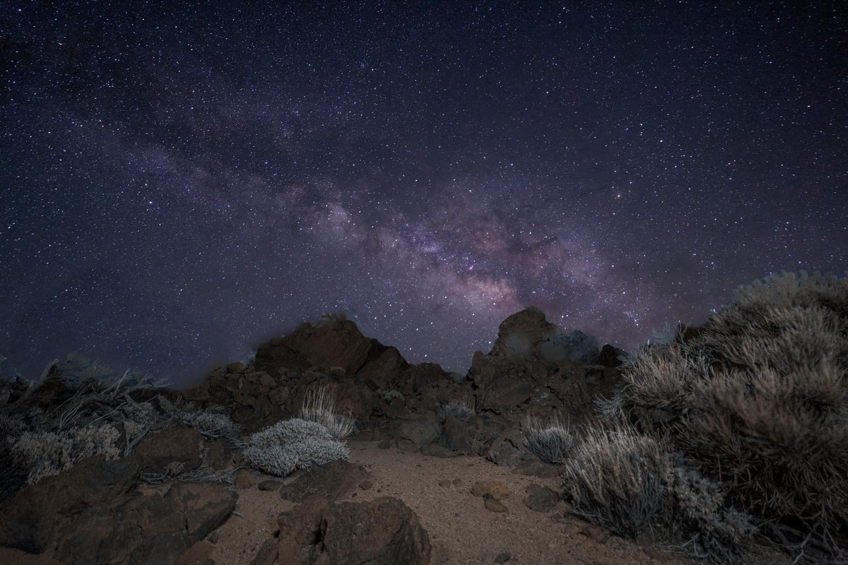 plouer1's tweet photo. The Milky Way shining down on the Caldera, Teide National Park, Tenerife https://t.co/jzK9Cyw7xm