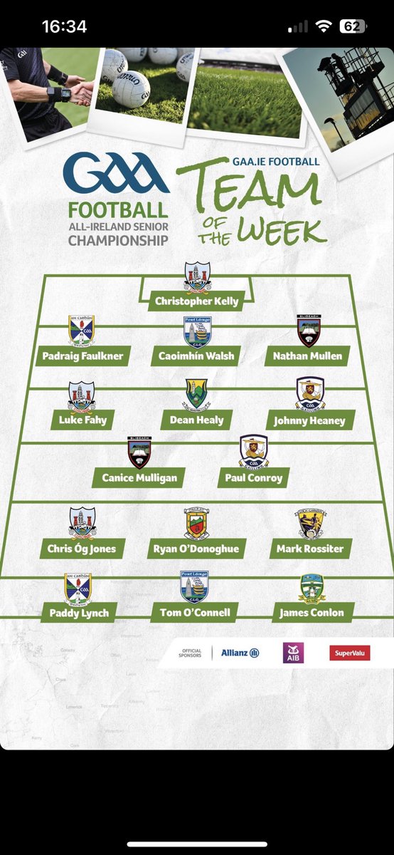 Well done to Mark Rossiter who has been named on football team of the week after yesterdays performance 👏