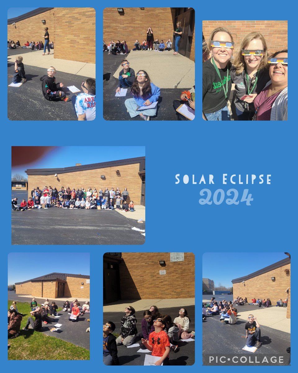 Great afternoon watching the #SolarEclipse2024 #BeEvergreen #SWBullldogs