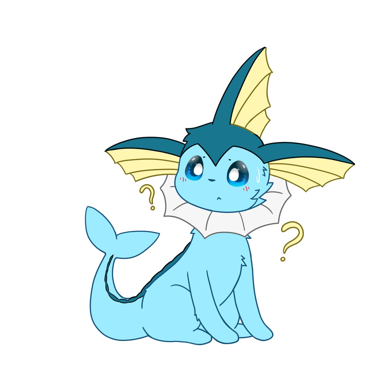 #pokemon #vaporeon
Have an old and incomplete drawing of a confused feesh