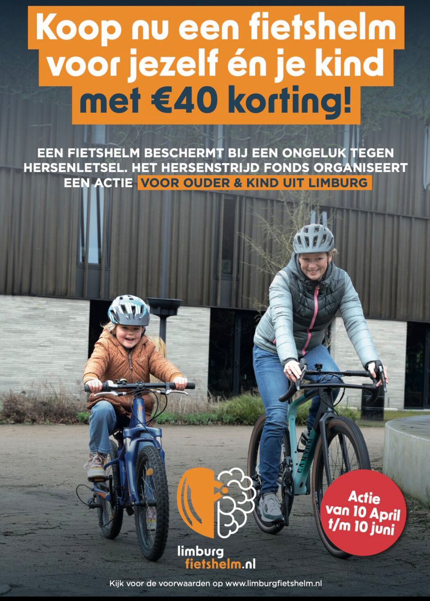 <a href="/ROVLimburg/">ROVL</a> Limburg zet je Fietshelm Op! Ouder &amp; Kind campagne van het HersenstrijdFonds officieel afgetrapt in het Maastricht UMC+ #mvd01. #limburgzetjefietshelmop 
<a href="/limburg/">Provincie Limburg</a> 

Vanaf woensdag 10 april as. Zijn vouchers te downloaden vwww.limburgfietshelm.nl