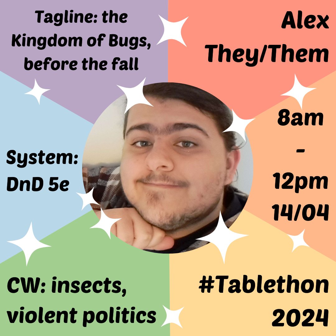 It’s time to meet all the lovely people who will be using their storytelling skills to bring light and happiness this April. Our next GM is Alex who will be guiding us through their shadowy tale: Hallownest Eternal. Streaming 14th April 8am to 12pm BST. #Tablethon2024