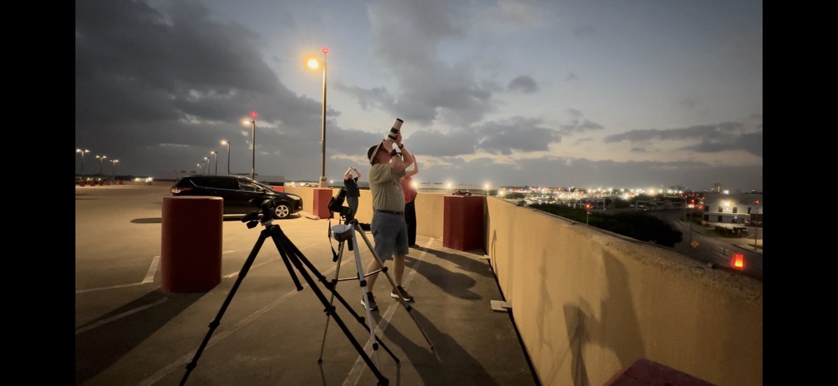 Partly cloudy at Love Field, but still managed to catch a view of totality! (Corona images will require some post-processing, but several prominences were visible to the naked eye).