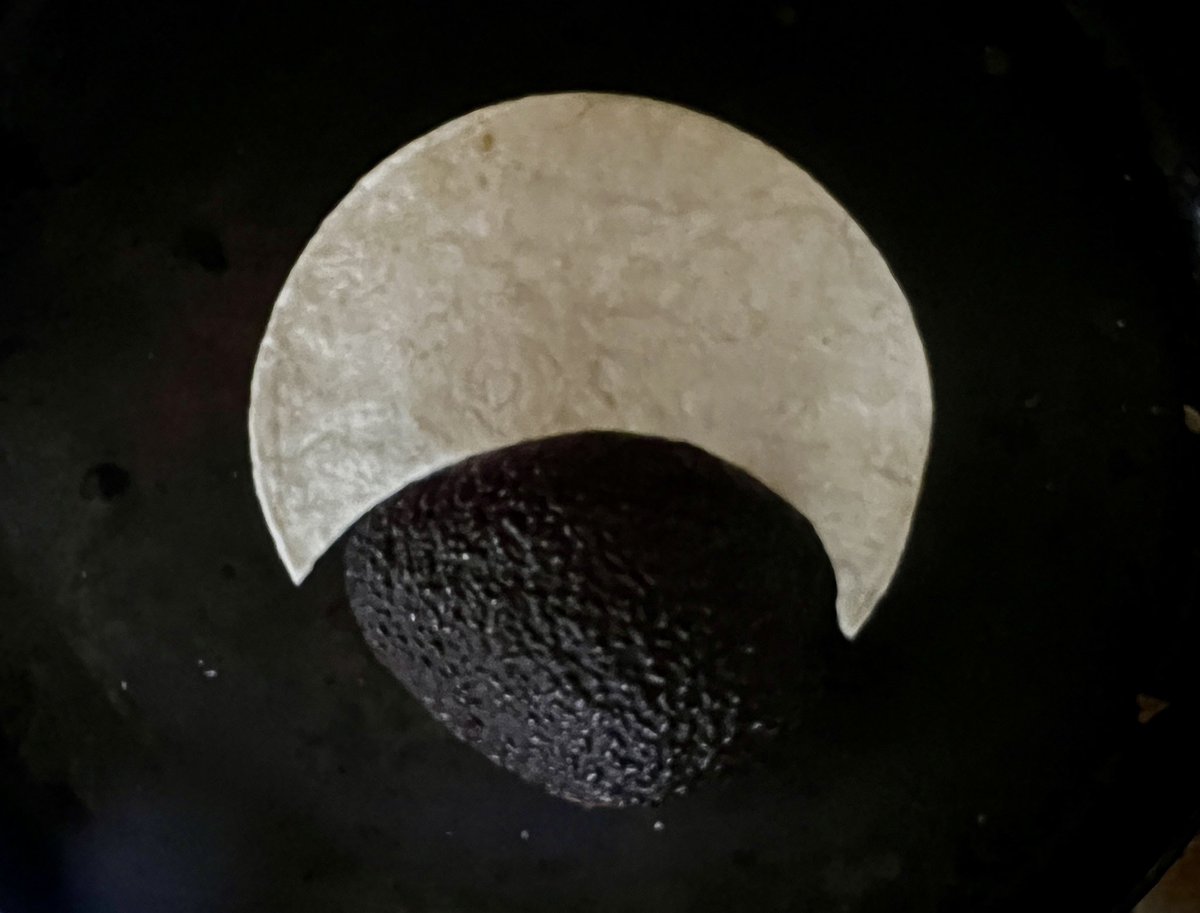 This is what I saw, a Mexican eclipse… followed by guacamole and chips. #solareclipse