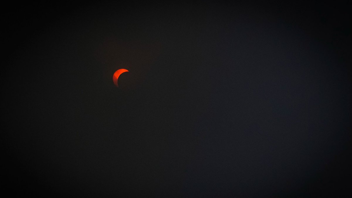 View of the eclipse from University, MS📍 #HottyToddy