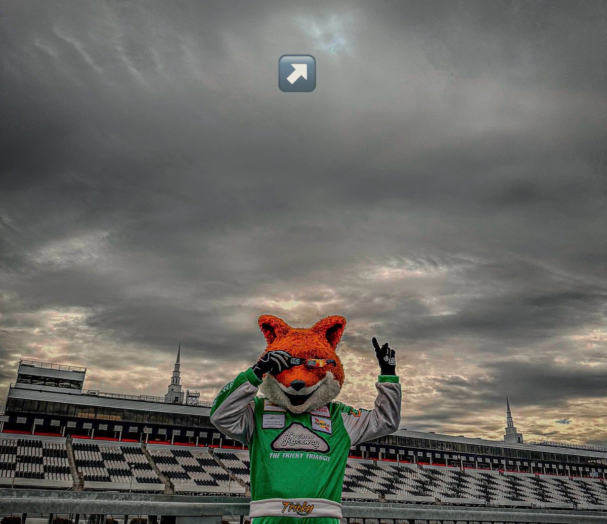 It was cloudy but Tricky still did catch a few glimpses of the Eclipse here in Long Pond! #Eclipse2024 | #PoconoMtns🌘🦊🏁