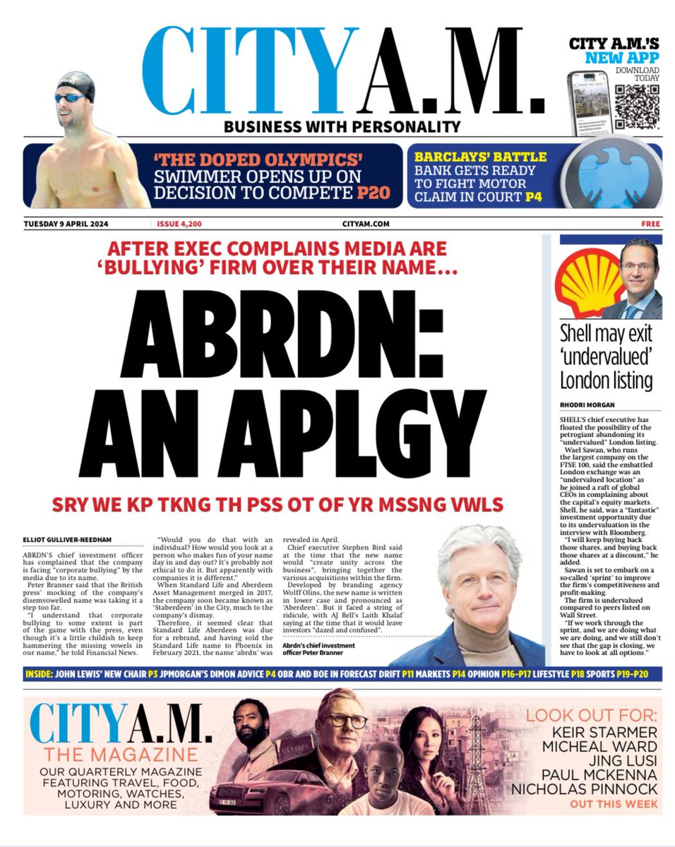 Tomorrow’s @CityAM