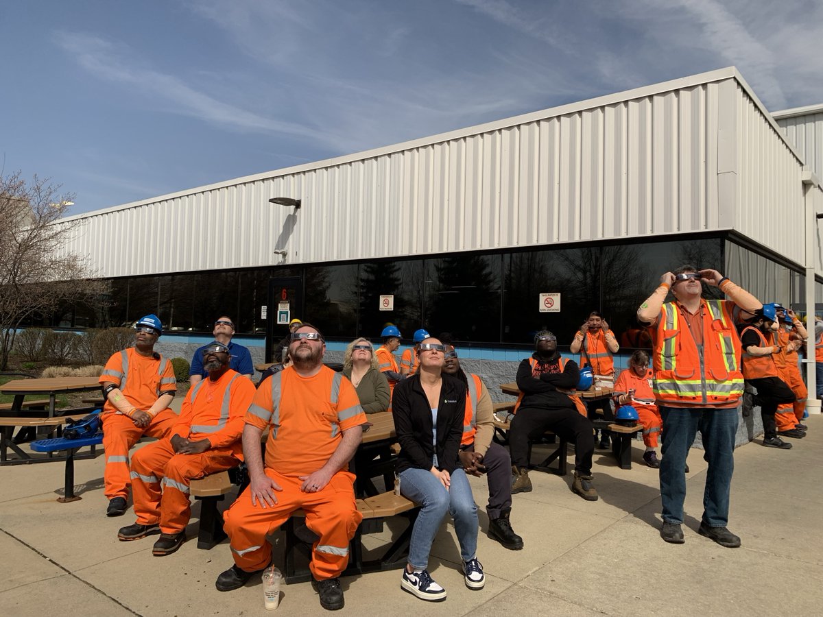 Happy #EclipseDay from our Van Buren plant! SE Michigan was lucky to experience 99% totality during today's #SolarEclipse. Everyone at the plant was provided with eclipse glasses to safely view the rare celestial event. How was it where you were? #eclipse #ShowUsYourSpecs